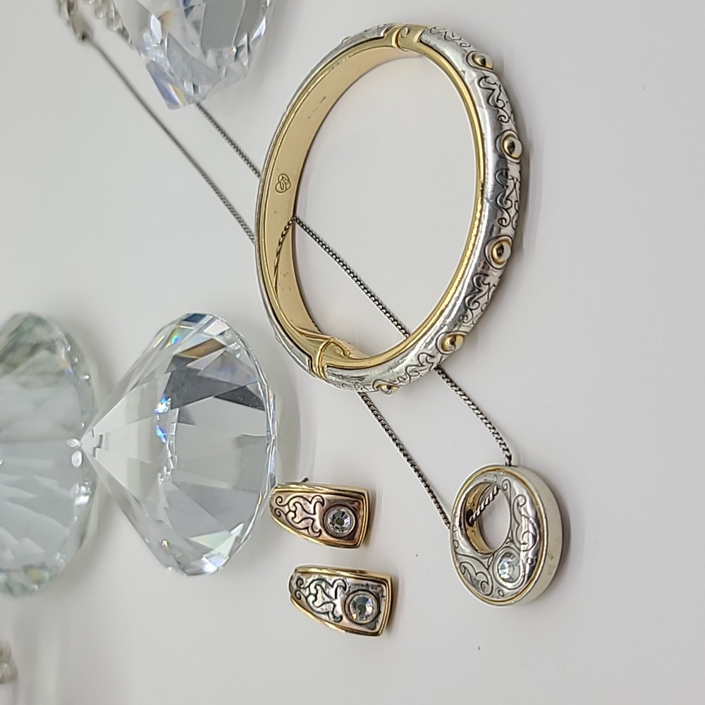 Brighton "ARIES" Two-Tone Scrolled Bracelet & Pendant & Earrings set! MSRP $140!